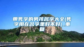 带隽字的男孩名字大全(隽字用在名字里好不好)_重复