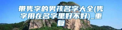 带隽字的男孩名字大全(隽字用在名字里好不好)_重复