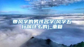 带风字的男孩名字(风字五行属什么的)_重复