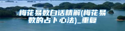 梅花易数白话精解(梅花易数的占卜心法)_重复