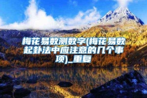 梅花易数测数字(梅花易数起卦法中应注意的几个事项)_重复