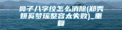 鼻子八字纹怎么消除(郑秀妍奚梦瑶整容太失败)_重复