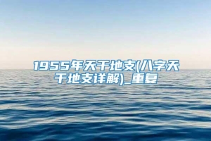 1955年天干地支(八字天干地支详解)_重复