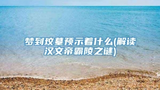 梦到坟墓预示着什么(解读汉文帝霸陵之谜)