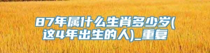 87年属什么生肖多少岁(这4年出生的人)_重复