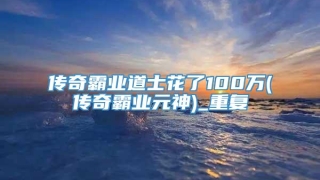 传奇霸业道士花了100万(传奇霸业元神)_重复