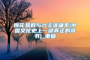 梅花易数与六爻准确率(中国文化史上一部真正的奇书)_重复