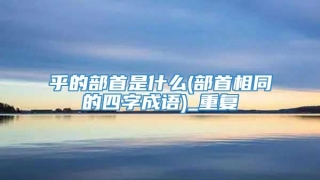 乎的部首是什么(部首相同的四字成语)_重复