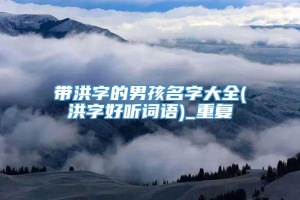 带洪字的男孩名字大全(洪字好听词语)_重复