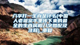 八字打一生肖是什么(中国人老祖宗手里传下来的最全的生肖属相八字婚配及注释)_重复