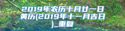 2019年农历十月廿一日黄历(2019年十一月吉日)_重复