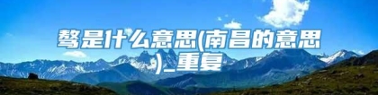 骜是什么意思(南昌的意思)_重复