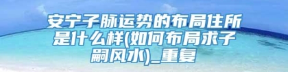 安宁子脉运势的布局住所是什么样(如何布局求子嗣风水)_重复