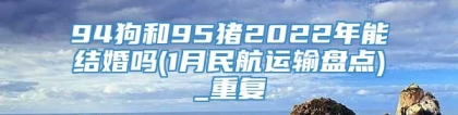 94狗和95猪2022年能结婚吗(1月民航运输盘点)_重复