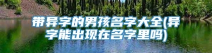 带异字的男孩名字大全(异字能出现在名字里吗)