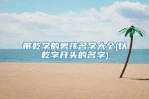 带乾字的男孩名字大全(以乾字开头的名字)