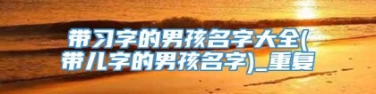 带习字的男孩名字大全(带儿字的男孩名字)_重复