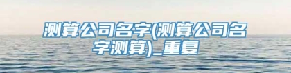 测算公司名字(测算公司名字测算)_重复