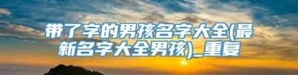带了字的男孩名字大全(最新名字大全男孩)_重复