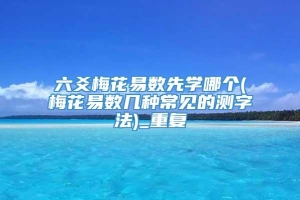 六爻梅花易数先学哪个(梅花易数几种常见的测字法)_重复