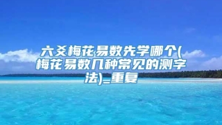 六爻梅花易数先学哪个(梅花易数几种常见的测字法)_重复