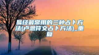 易经最常用的三种占卜方法(卢恩符文占卜方法)_重复