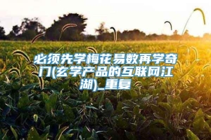 必须先学梅花易数再学奇门(玄学产品的互联网江湖)_重复