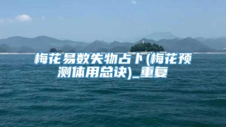 梅花易数失物占卜(梅花预测体用总诀)_重复