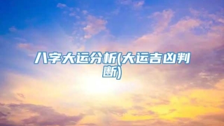 八字大运分析(大运吉凶判断)