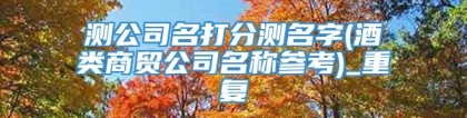 测公司名打分测名字(酒类商贸公司名称参考)_重复