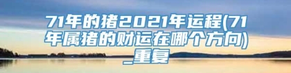 71年的猪2021年运程(71年属猪的财运在哪个方向)_重复