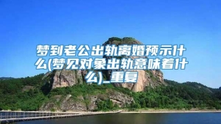 梦到老公出轨离婚预示什么(梦见对象出轨意味着什么)_重复