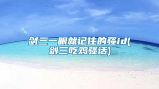 剑三一眼就记住的骚id(剑三吃鸡骚话)