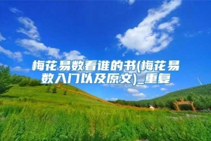 梅花易数看谁的书(梅花易数入门以及原文)_重复