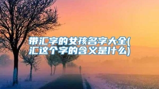 带汇字的女孩名字大全(汇这个字的含义是什么)