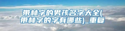 带林字的男孩名字大全(带林字的字有哪些)_重复