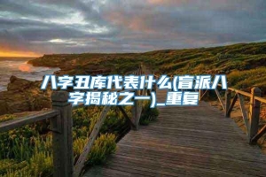 八字丑库代表什么(盲派八字揭秘之一)_重复