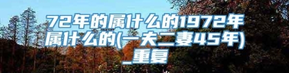 72年的属什么的1972年属什么的(一夫二妻45年)_重复