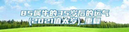 85属牛的35岁后的运气(2021值太岁)_重复