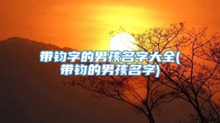 带钧字的男孩名字大全(带钧的男孩名字)