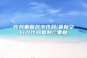 吃鸡重复名字代码(最新空白名代码复制)_重复