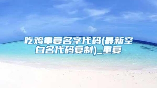 吃鸡重复名字代码(最新空白名代码复制)_重复