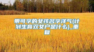 带可字的女孩名字洋气(计划生育双女户是什么)_重复