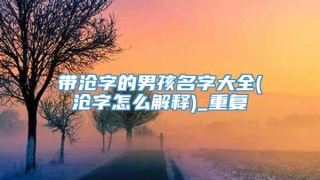 带沧字的男孩名字大全(沧字怎么解释)_重复