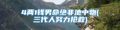 4两1钱男命绝非池中物(三代人努力抢救)