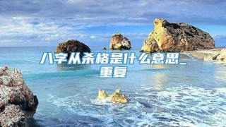 八字从杀格是什么意思_重复