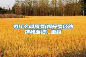 为什么叫周易(揭开易经的神秘面纱)_重复