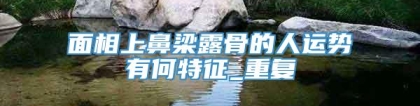 面相上鼻梁露骨的人运势有何特征_重复