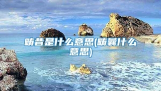 畴昔是什么意思(畴曩什么意思)
