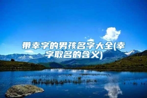 带幸字的男孩名字大全(幸字取名的含义)